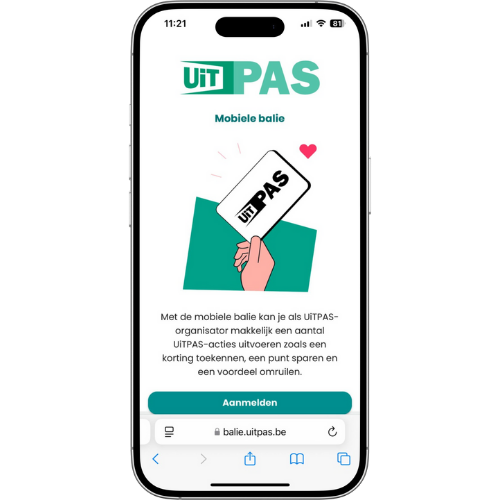 UiTPAS-balie op smartphone
