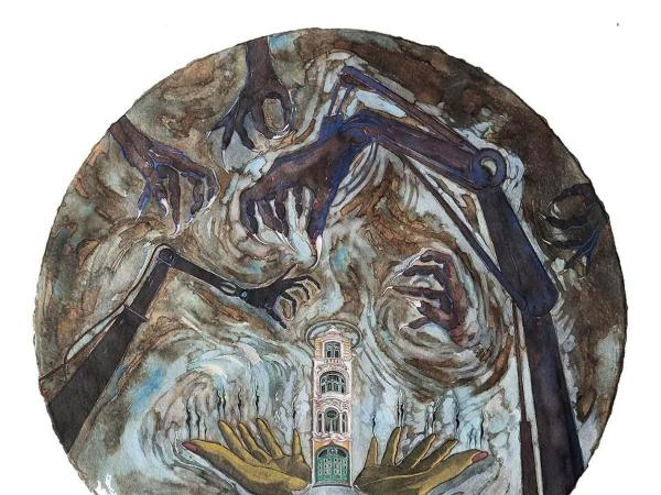 Stille aanschouwing van een Art-nouveau Altaar